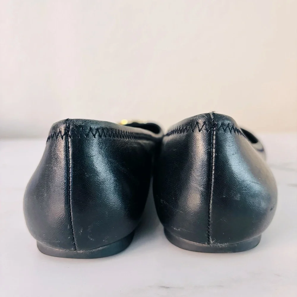 Tory Burch Black and‎ Gold Ballet Flats Size 7.5 C